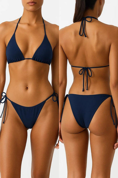 Black Lycra Bikini Set - Comfortable & Breathable Free Size