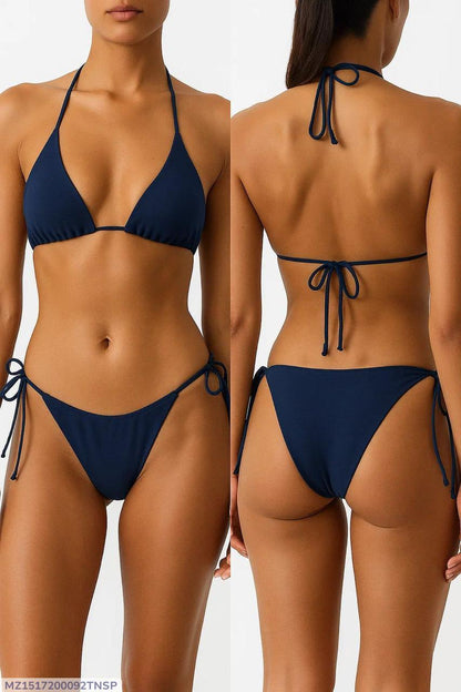 Black Lycra Bikini Set - Comfortable & Breathable Free Size