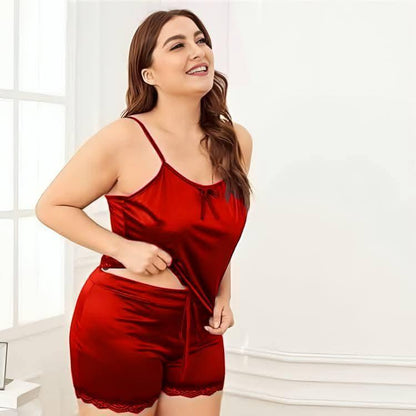 2 Piece Camiset Set - Inner + Short  Jersey Nightwear