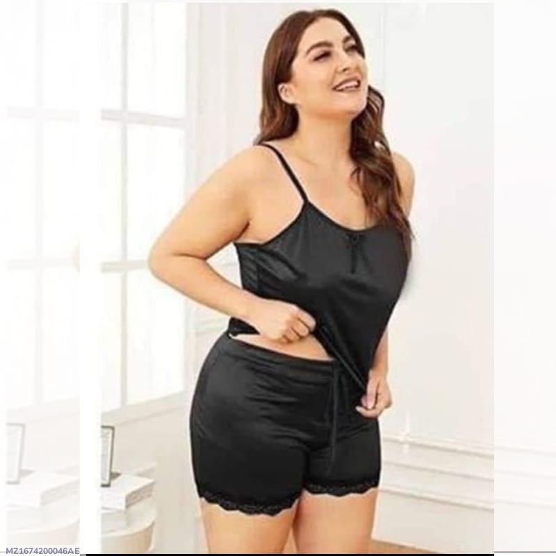 2 Piece Camiset Set - Inner + Short  Jersey Nightwear