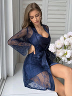 Luxurious  Silk Nightwear Set - Net Gown + Silk Inner The Max Mall