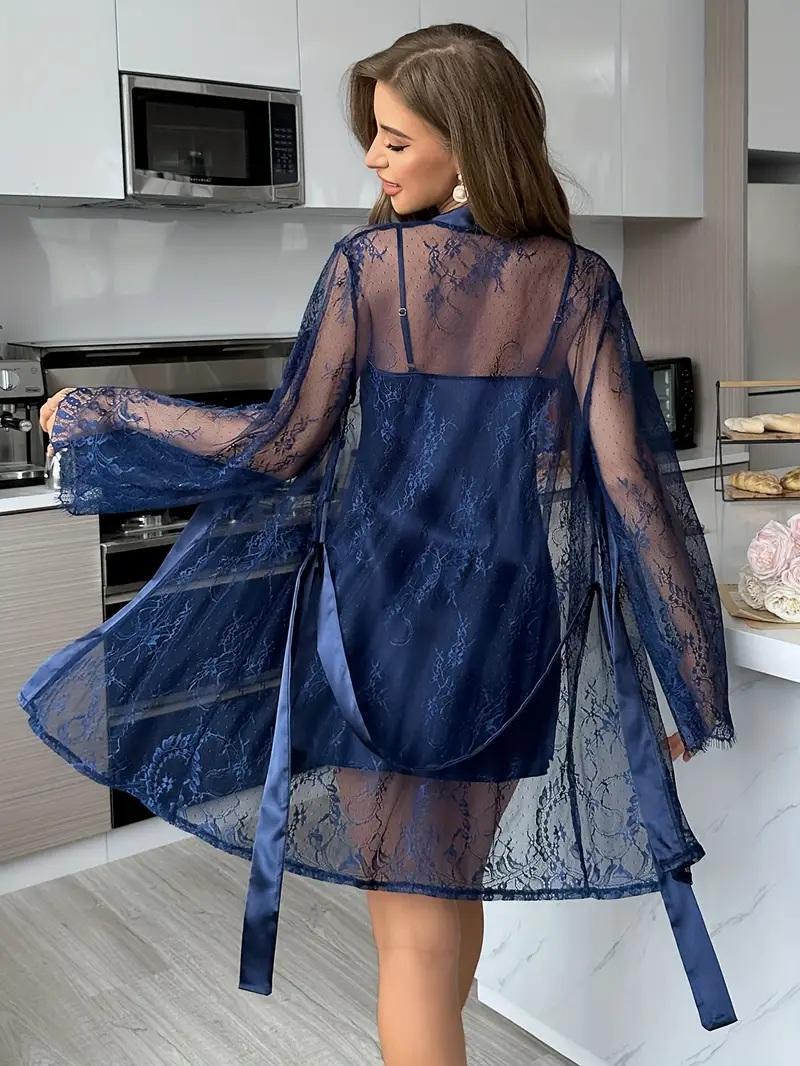 Luxurious  Silk Nightwear Set - Net Gown + Silk Inner