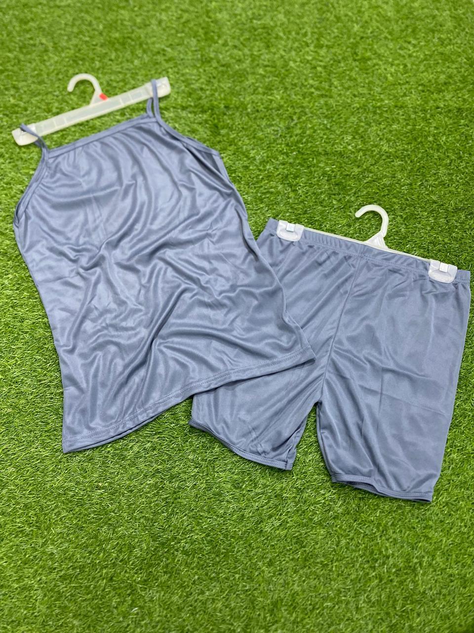 Silk Camisole Set - Lightweight Plain Blue Intimate Apparel