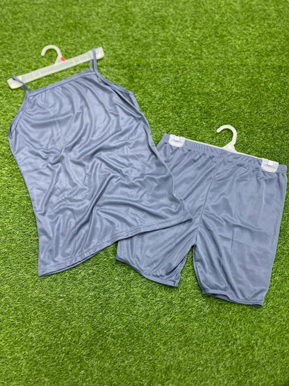 Silk Camisole Set - Lightweight Plain Blue Intimate Apparel