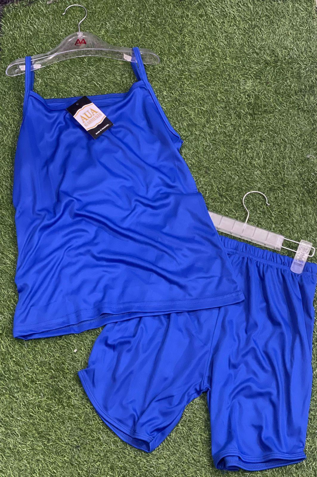 Silk Camisole Set - Lightweight Plain Blue Intimate Apparel