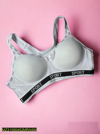 Women's Half Padded Sports Bra - Nylon Underwired Sizes 36-42