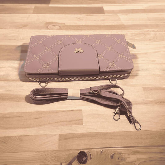 Women's PU Leather Embroidered Clutch Crossbody