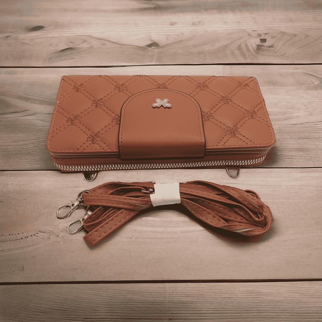 Women's PU Leather Embroidered Clutch Crossbody