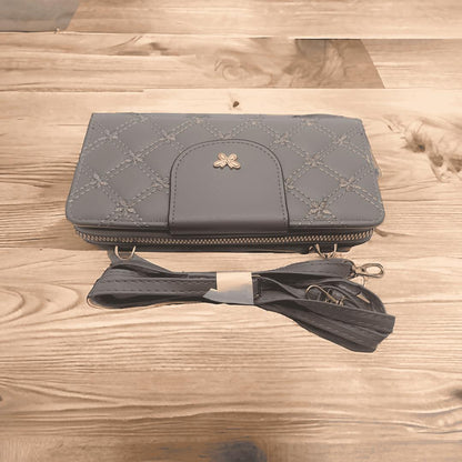 Women's PU Leather Embroidered Clutch Crossbody