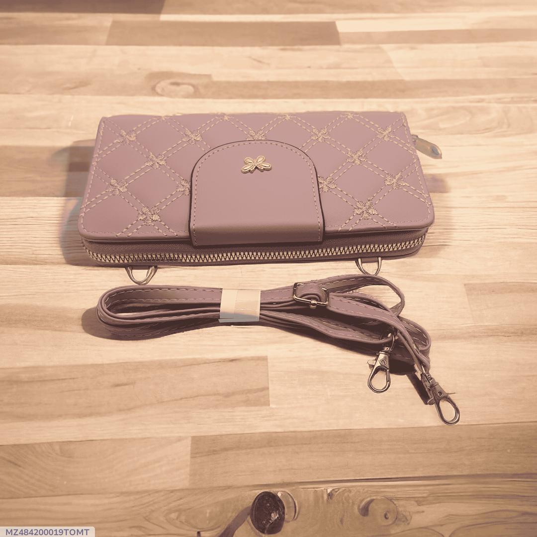 Women's PU Leather Embroidered Clutch Crossbody