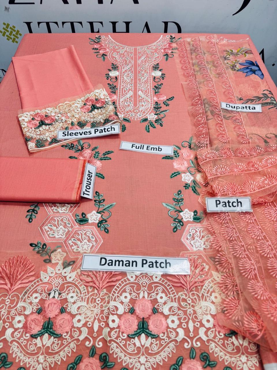 Pink Lawn Chikankari Three Piece Set