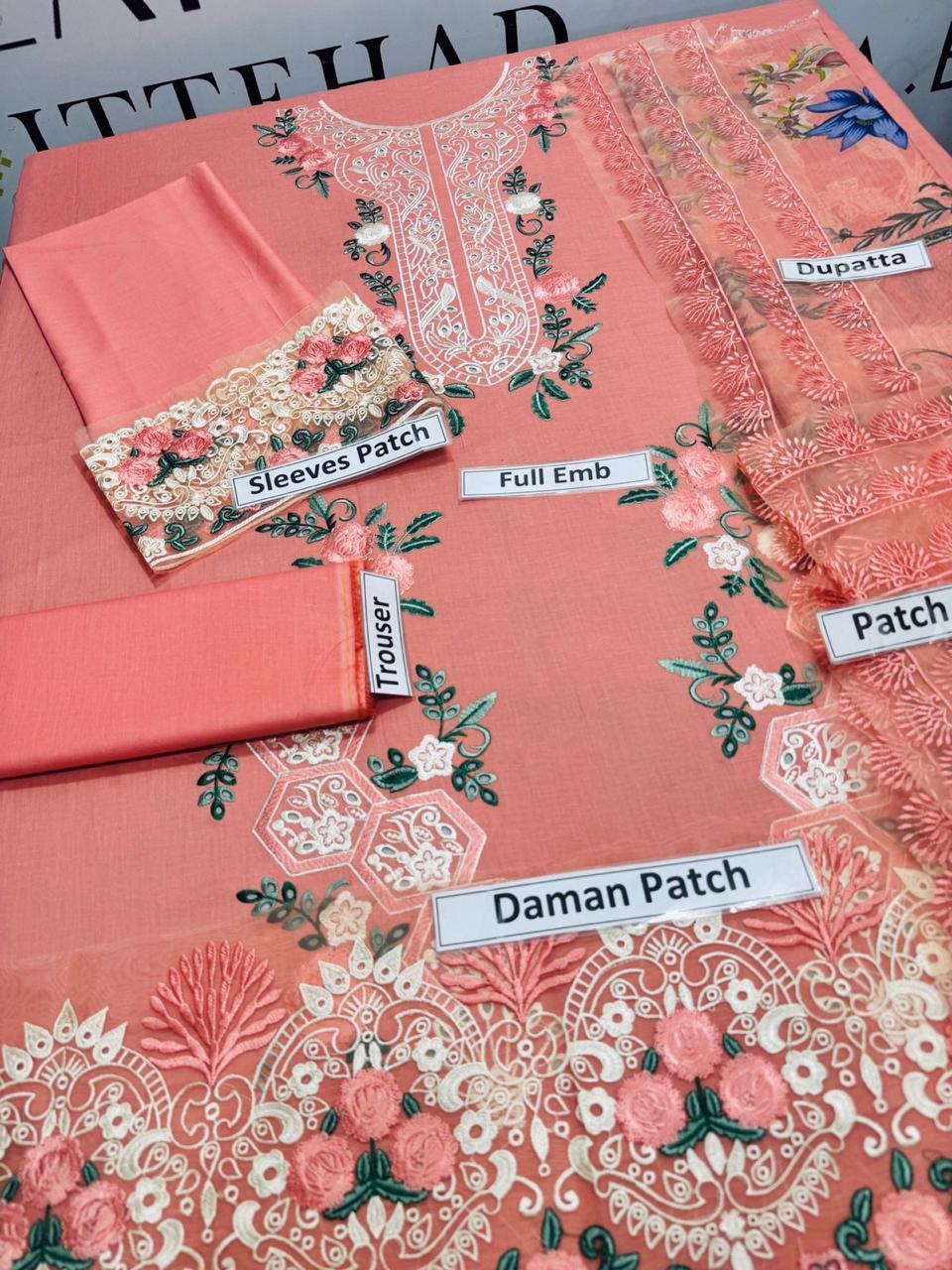 Pink Lawn Chikankari Three Piece Set