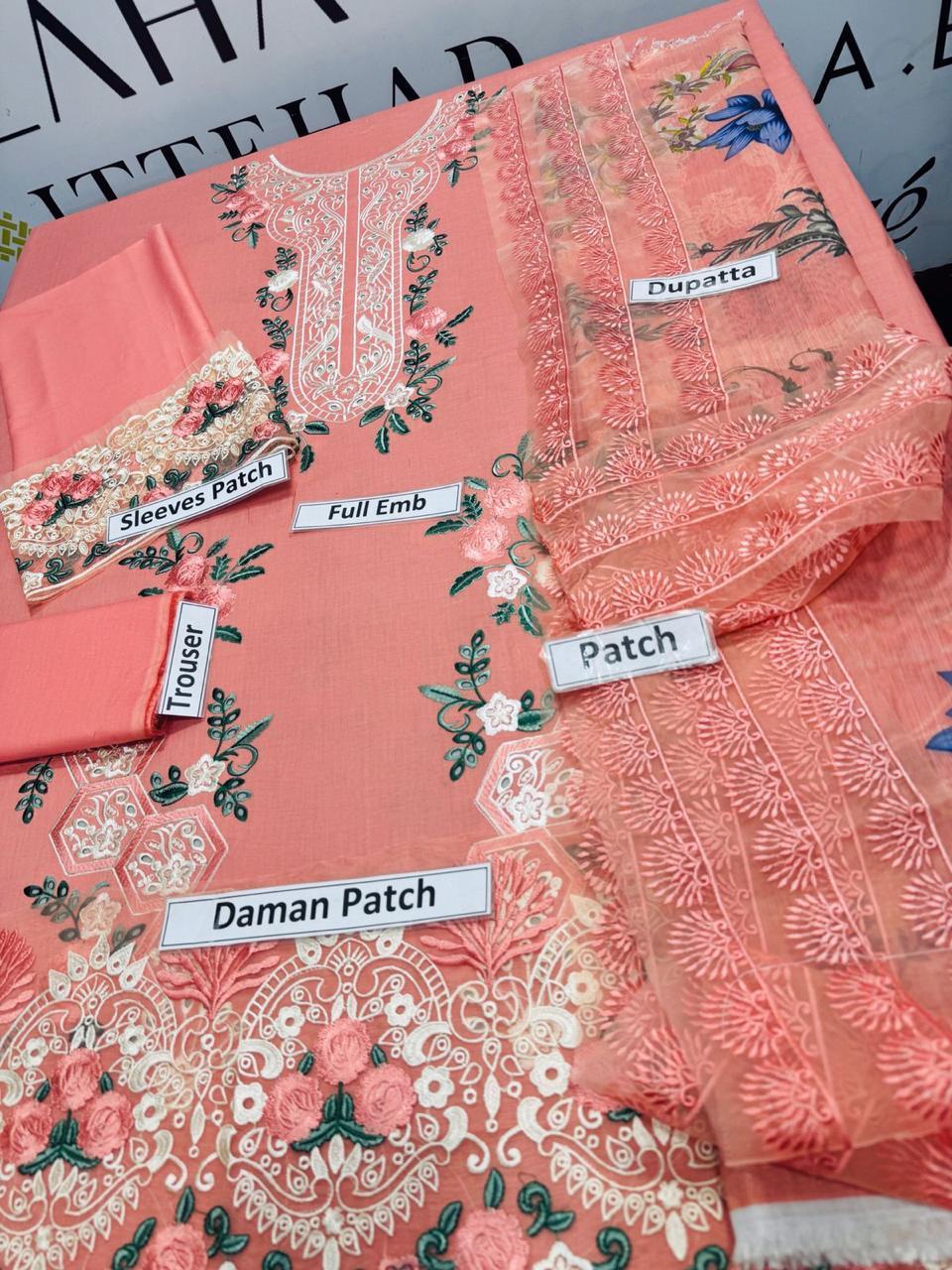 Pink Lawn Chikankari Three Piece Set