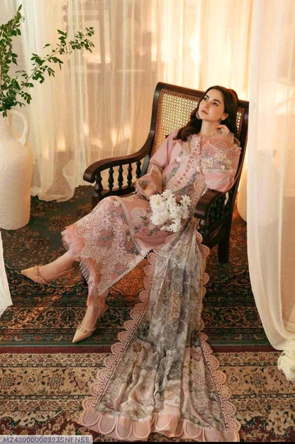 Pink Lawn Chikankari Three Piece Set