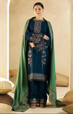 Blue Dhanak Embroidered Three Piece Set The Max Mall