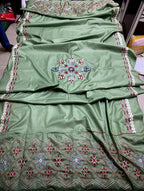 Blue Dhanak Embroidered Three Piece Set The Max Mall