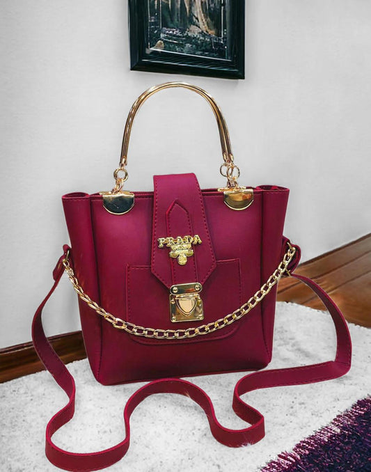 Women's Pink Rexene Plain Shoulder Bag