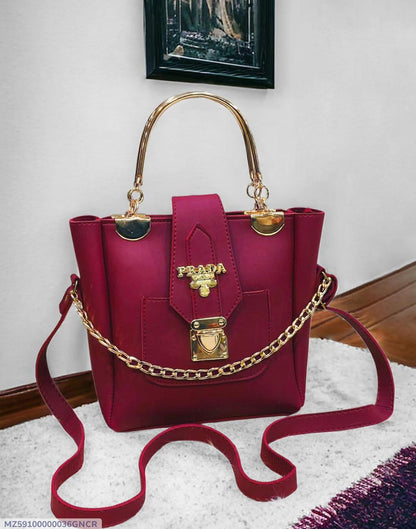 Women's Pink Rexene Plain Shoulder Bag