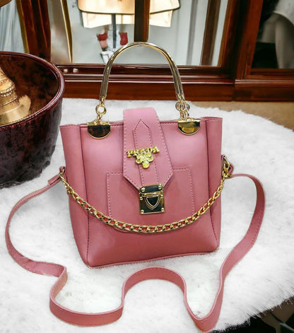 Women's Pink Rexene Plain Shoulder Bag