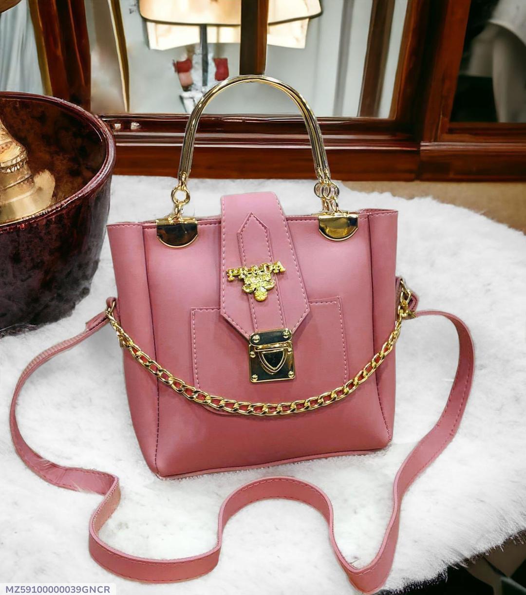 Women's Pink Rexene Plain Shoulder Bag