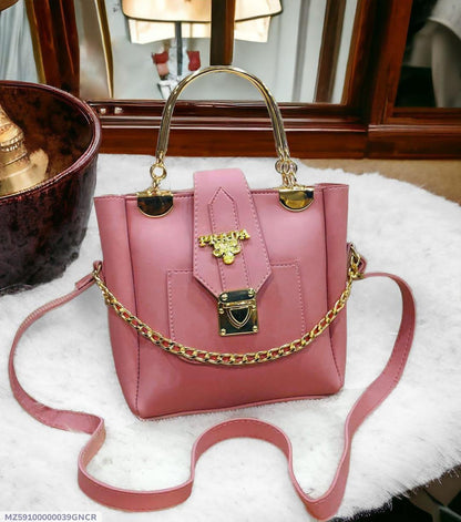 Women's Pink Rexene Plain Shoulder Bag
