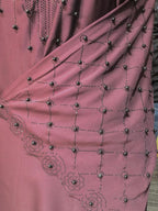 Nida Embroidered Full Abaya - Round Neck Purple The Max Mall