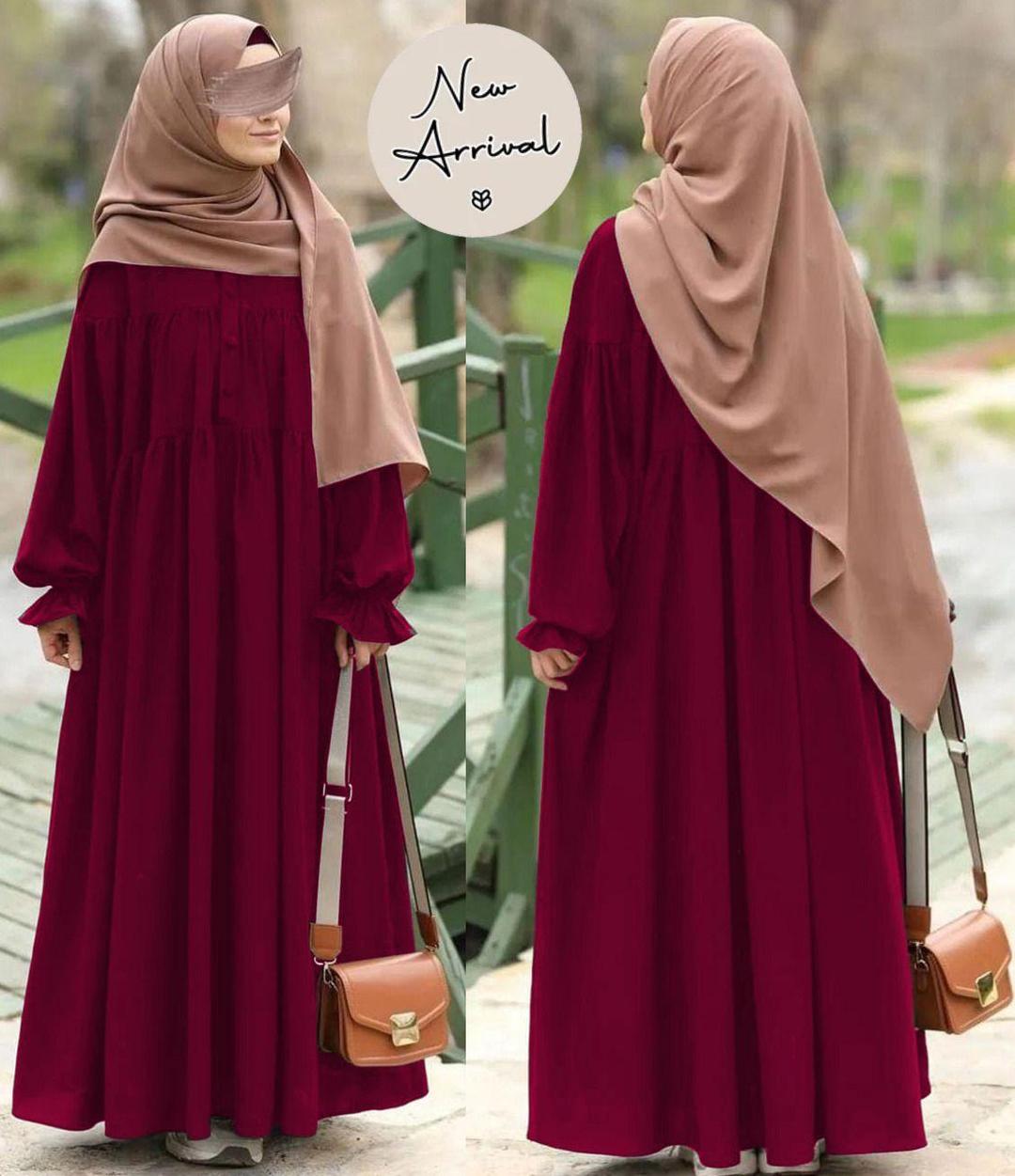 Women's Black Georgette Full Abaya - Classic Design
