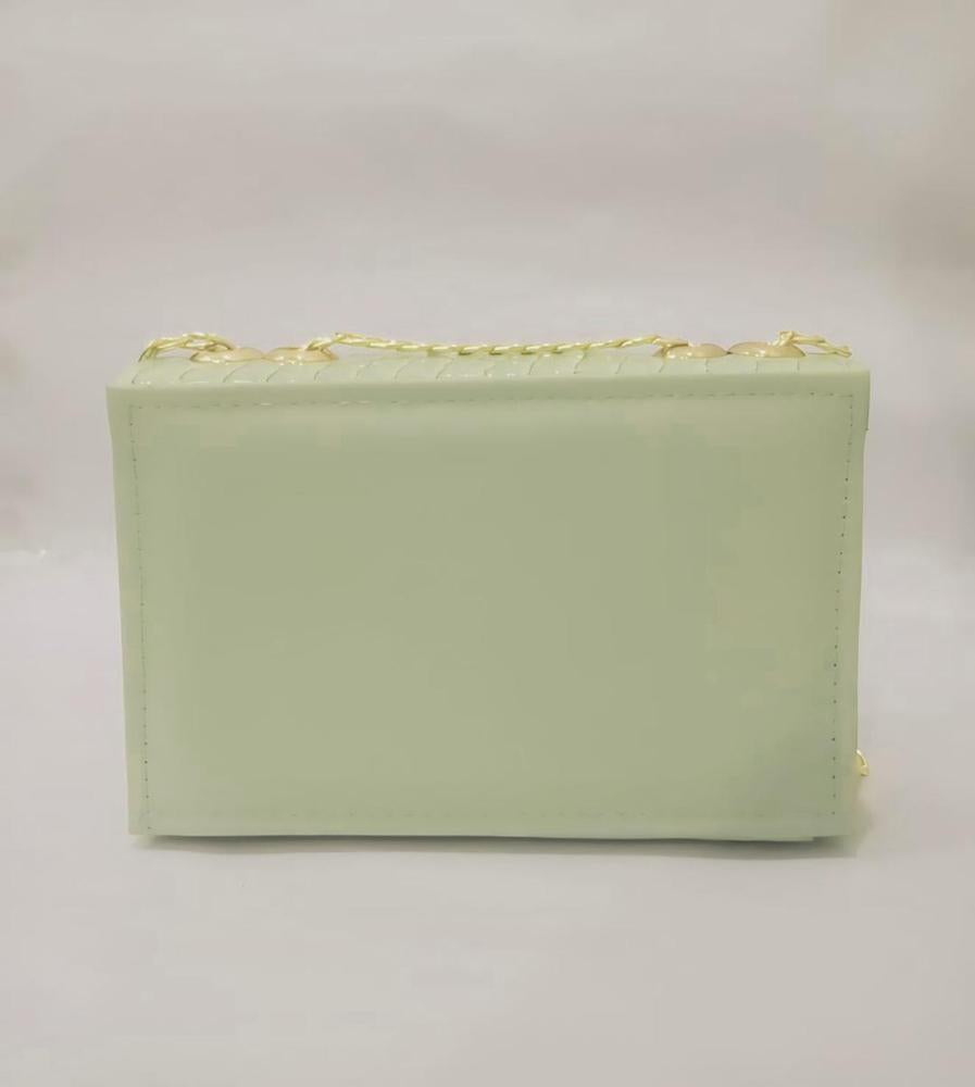 Women's Green Rexine Textured Fashionable Handbag The Max Mall
