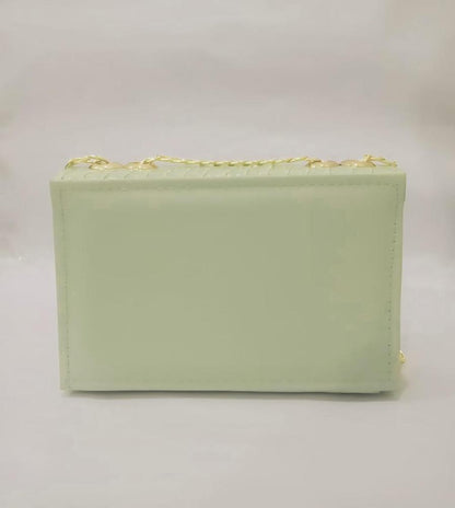Women's Green Rexine Textured Fashionable Handbag