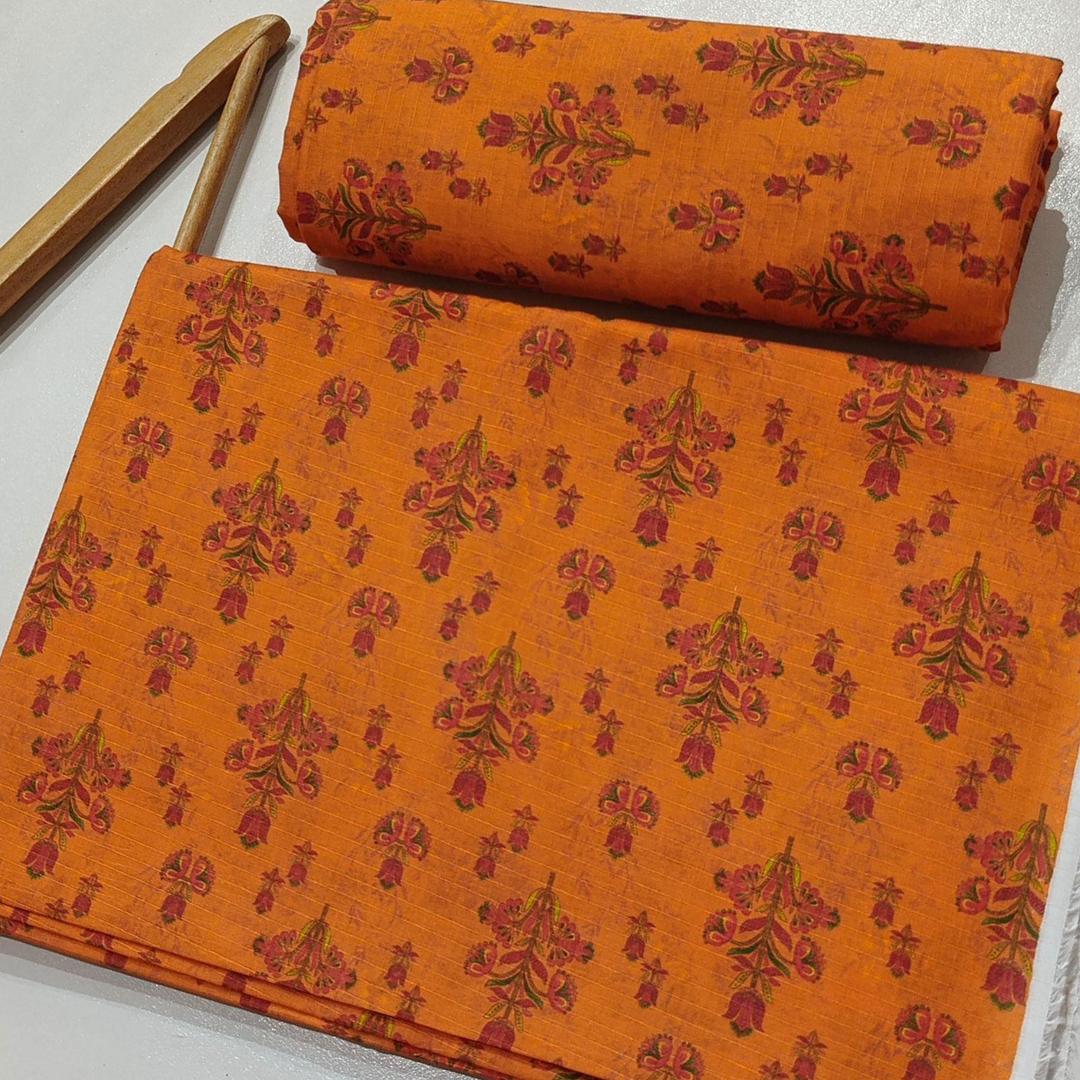 Orange Lawn Printed Two Piece Set