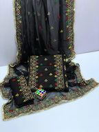 Black Cotton Lawn Zari Tilla Three Piece The Max Mall