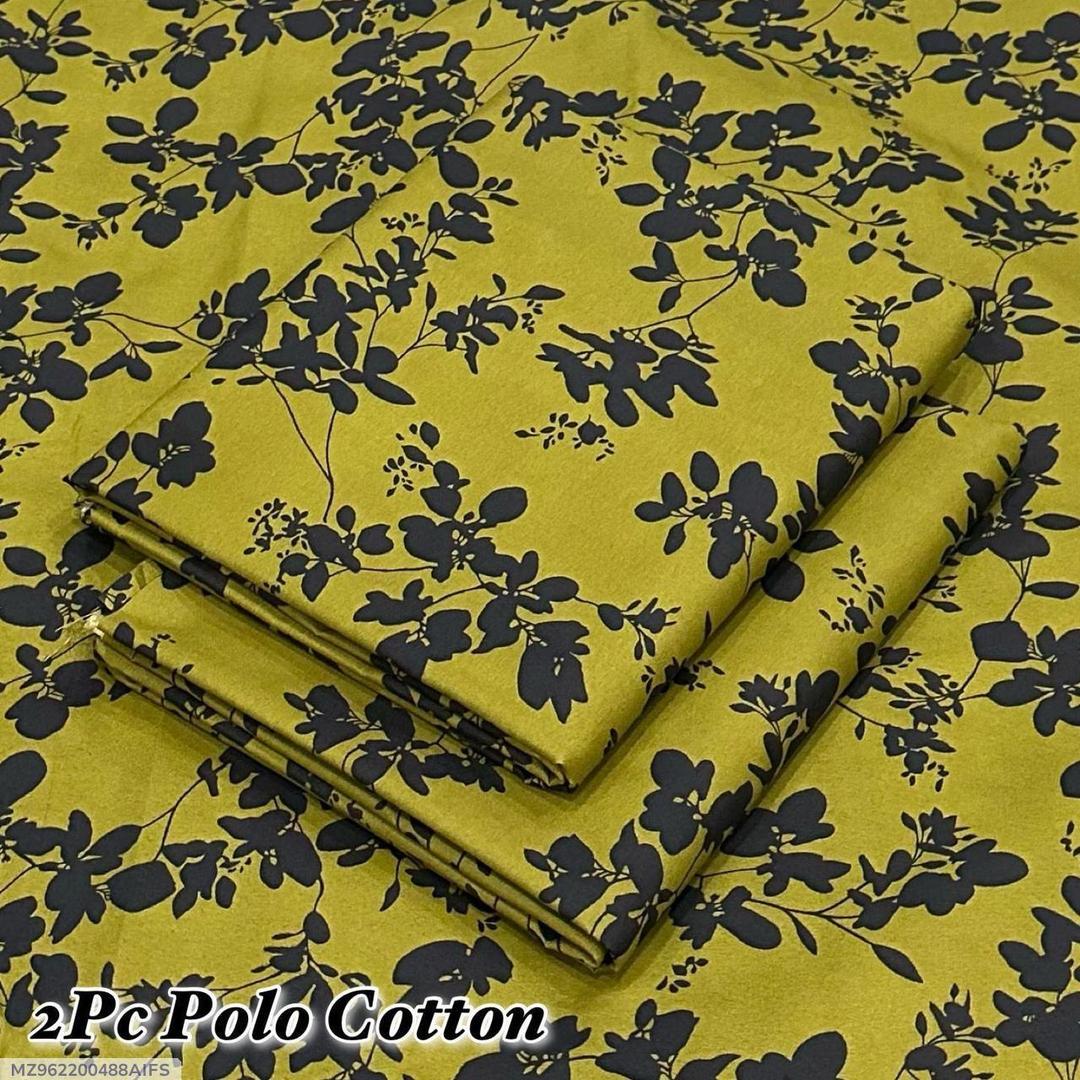Green Polo Cotton Printed Two Piece Set