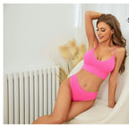 Women V-Shape Non Padded Sports Bra - Pink Jersey The Max Mall