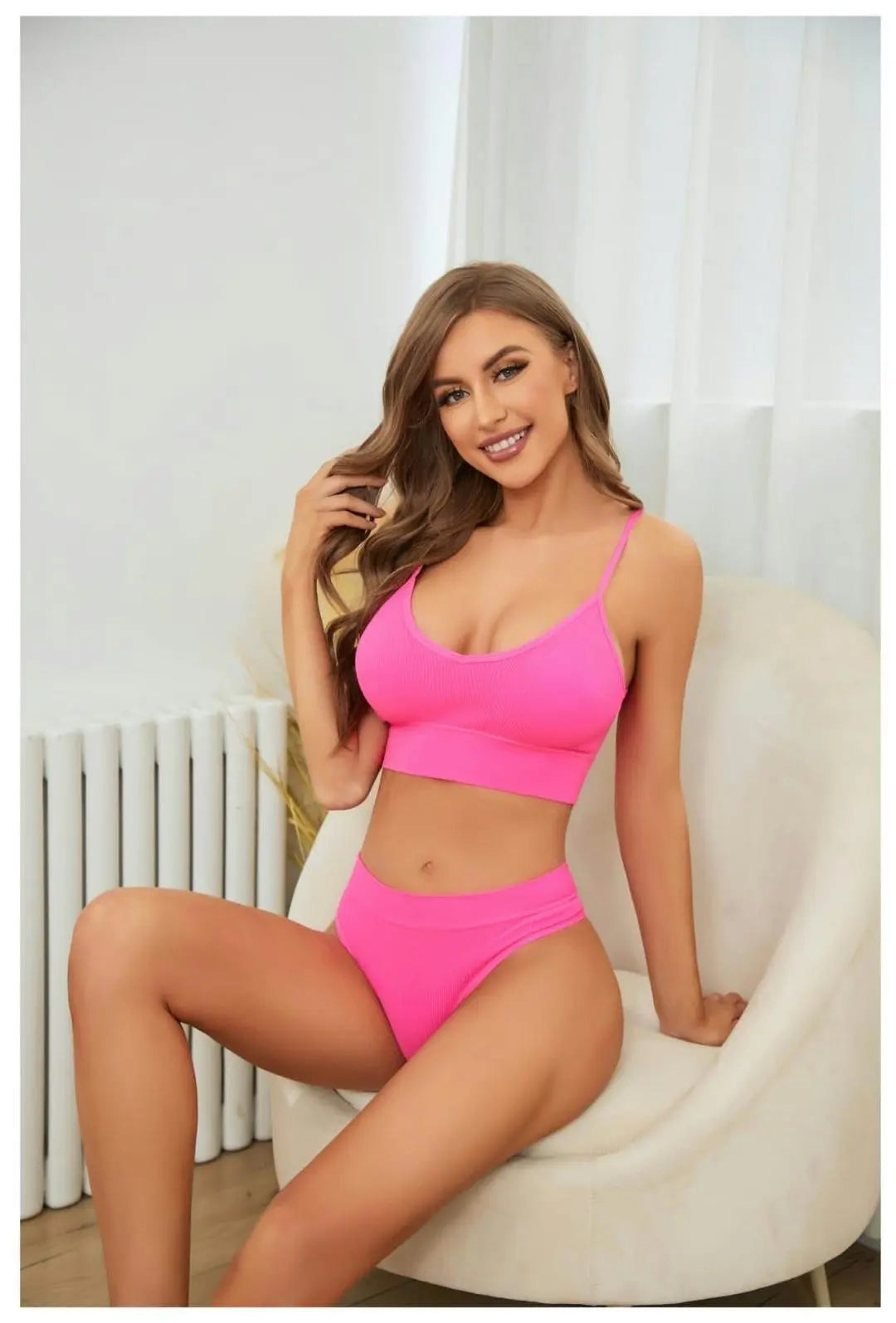 Women V-Shape Non Padded Sports Bra - Pink Jersey The Max Mall