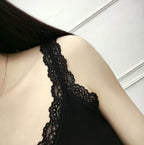 Women's Cotton Camisole with Lace Trim - White The Max Mall