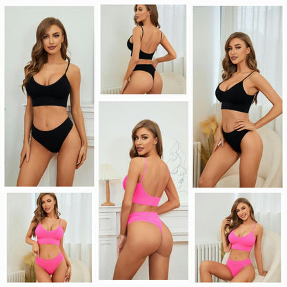 Women V-Shape Non Padded Sports Bra - Multicolor Jersey