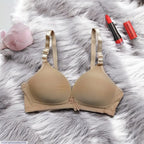 Women Push-Up Padded Bra - Brown Silk Plain Design The Max Mall