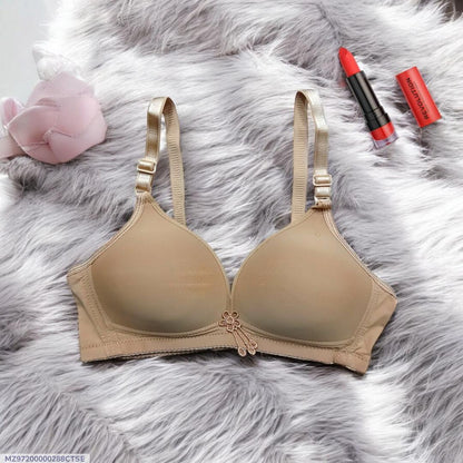 Women Push-Up Padded Bra - Brown Silk Plain Design