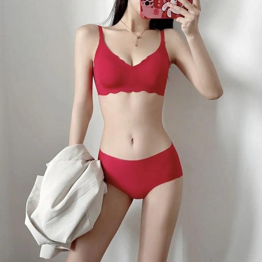Women Push-Up Padded Bra with Red Crystal Detailing - Maroon Malai