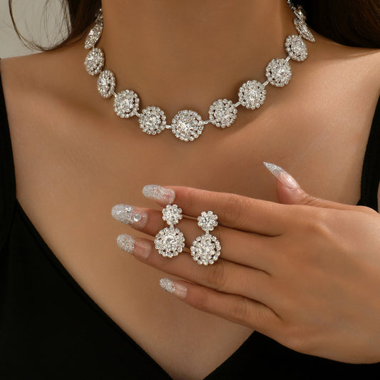 Rhinestone Bamboo Necklace Jewelry Set