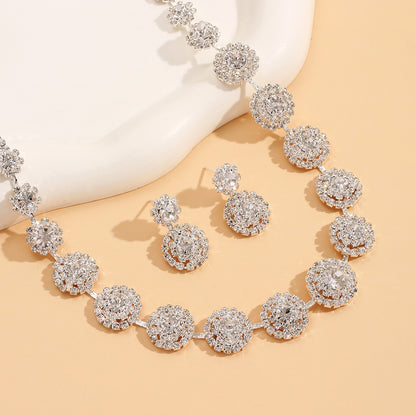 Rhinestone Bamboo Necklace Jewelry Set