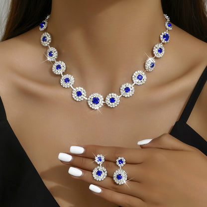 Rhinestone Bamboo Necklace Jewelry Set