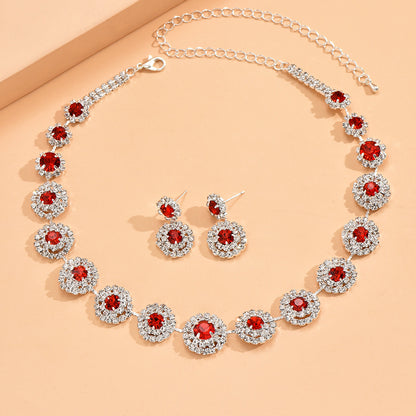 Rhinestone Bamboo Necklace Jewelry Set
