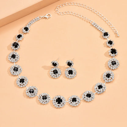 Rhinestone Bamboo Necklace Jewelry Set