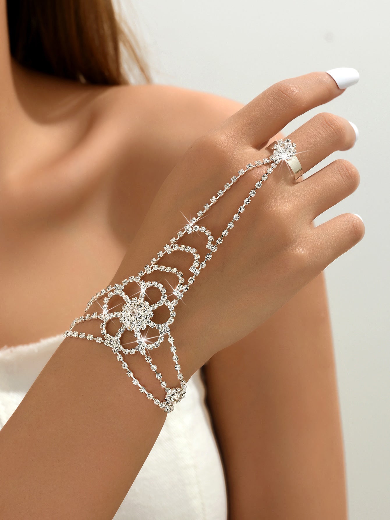 Rhinestone Bamboo Necklace Jewelry Set