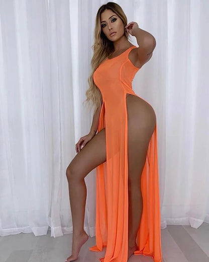 Women's Summer Beach Dress - Sleeveless Chiffon