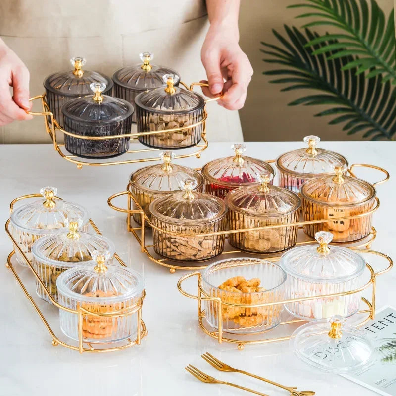Serving Platter Glasses Bowl With Lid