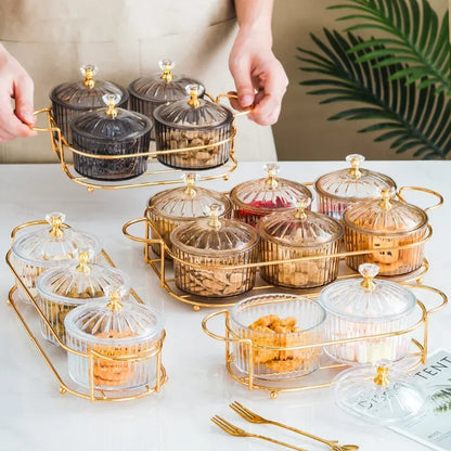 Serving Platter Glasses Bowl With Lid