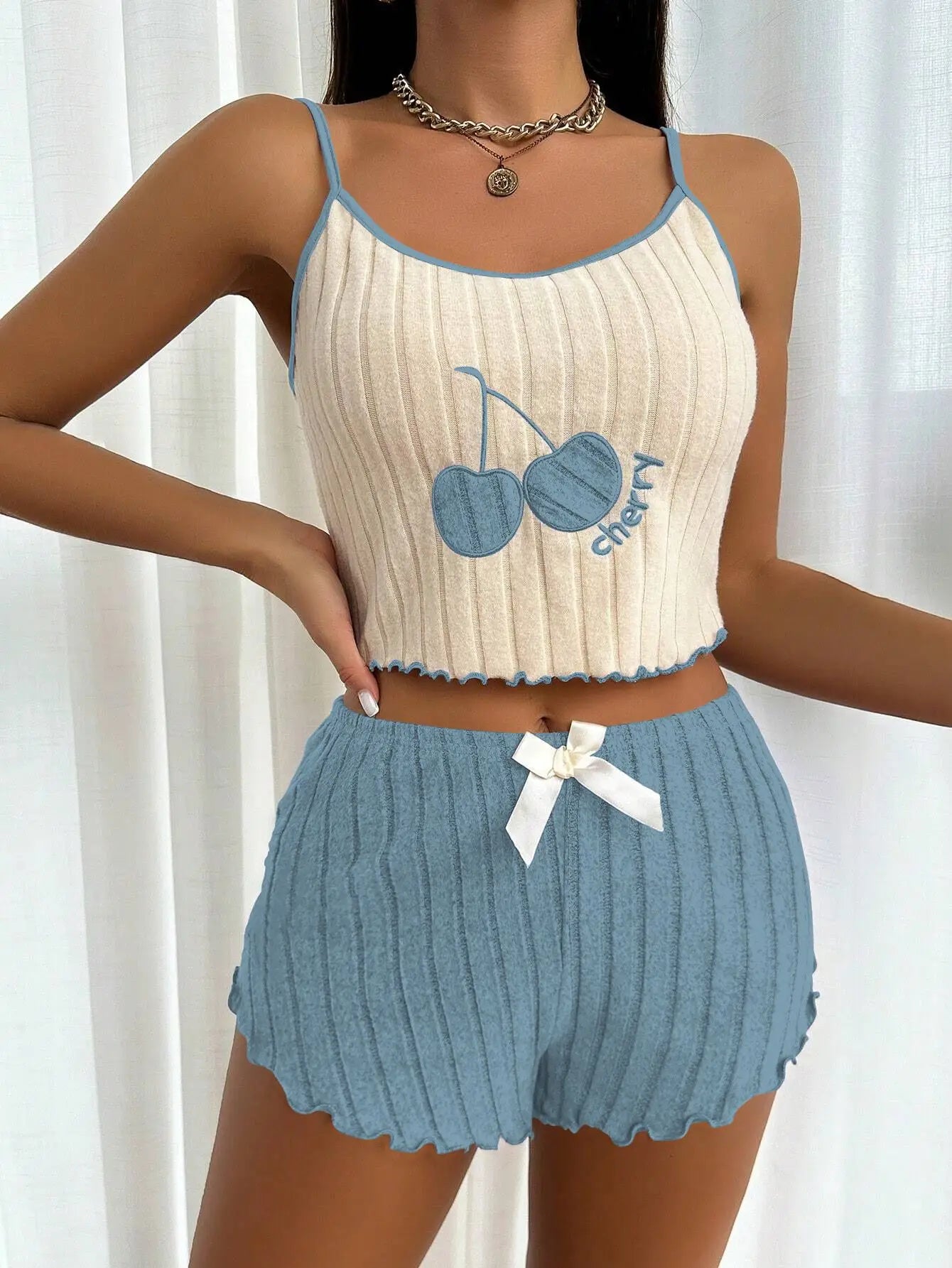 Summer Floral Pajama Set - Spaghetti Strap