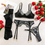 Krasapt Floral Embroidery Bustier Set